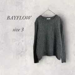 美品/BAYFLOW/ベイフロー/ ニット/3/グレー/丸首/長袖No.1363