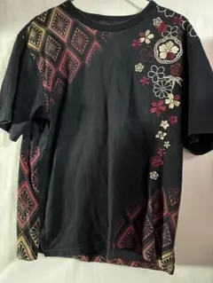 オリエンタルブランド 錦 桜 和柄 Tシャツ 黒