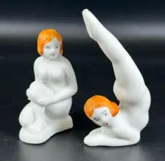 射的人形 裸婦 ストリッパー 陶器 景品 昭和レトロ 玩具 2個セット