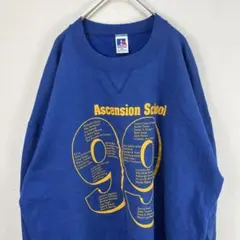 USA製 90s Russell ラッセル スウェット 青