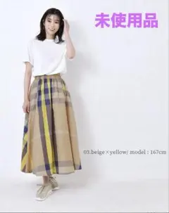 ナチュ＆ダイアリー スカート レディース 大判チェックスカート
