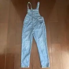 ライトブルー デニムオーバーオール