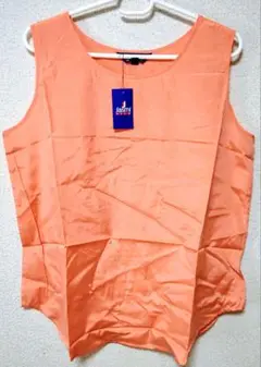 【新品タグ付】jasmi SILKノースリーブシャツ 1個 Lサイズ オレンジ