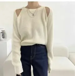 【D HOLIC】ショルダーオープンニット