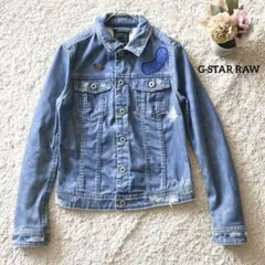 ジースターロゥ ブルーデニムジャケット S ダメージ加工 G-STAR RAW