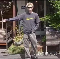 超希少00s Nike ビックスウォッシュTシャツy2k 短丈ボックス90s 黒