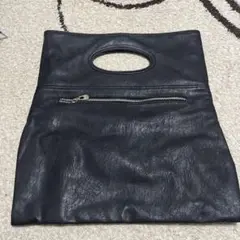 合皮レザークラッチバッグ ブラック
