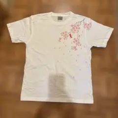 桜の花柄 コットン Tシャツ