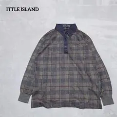 E6-2929　ポロシャツ　チェック　カジュアル　L 【ITTLE ISLAND