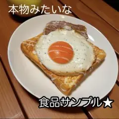 食品サンプル　食パン　トースト　目玉焼き　レタス　インテリア　リアル　C101