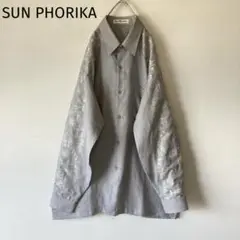 ヴィンテージ　シャツ　長袖　袖刺繍　古着　メンズ　羽織　おしゃれ着　訳あり