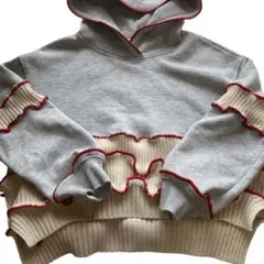 メロウリメイク　メロウ加工パーカーニット