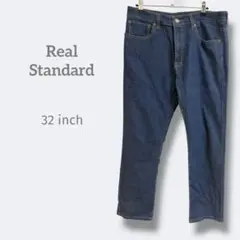 2448リアルスタンダード【M】ストレートデニムパンツ　コットン　洗える