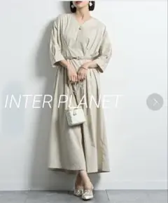 INTER PLANET TCブロード　タックワンピース　ベージュ