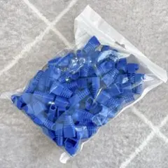 RJ 45 LAN ケーブル コネクタ カバー 100個 セット (青)