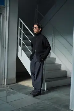 BATONER SOLID WOOL RIB DRIVERS KNIT /
