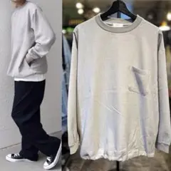 【新品同様】SHIPS any メランジオックススピンドルポケットロンTシャツL