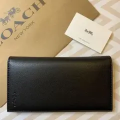 COACH コーチ アウトレット 二つ折り ブラック 長財布 新品