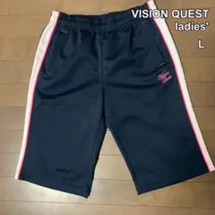 ビジョンクエスト　レディース　短パン　ハーフパンツ　スポーツ　ヨガ　紺ピンク　L