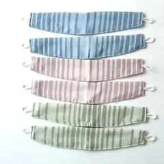 【美品】ニトリカーテンタッセル 2枚×3色セット 青・ピンク・緑 しましま