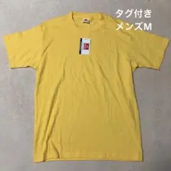 【デッドストック】Hanes ヘインズ　半袖Tシャツ　マスタード　メンズM