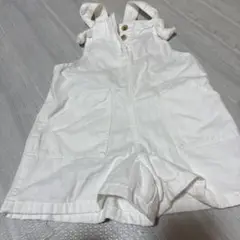 H&M ホワイト デニムオーバーオール