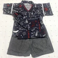【匿名配送】アンパサンド　ブリーズ　甚平　着物　和柄　鳥獣戯画　夏祭り　90