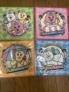 サントリー　おぱんちゅうさぎ、んぽちゃむタオル4枚セット