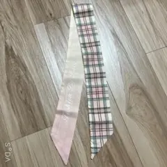 新品♡ナロースカーフ ネックスカーフ バッグスカーフ バンダナ ベージュ ④