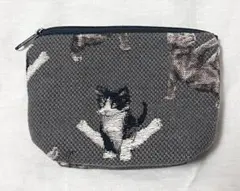 新品【Belly moden】ネコ　ヨガ　ゴブラン織りポーチ