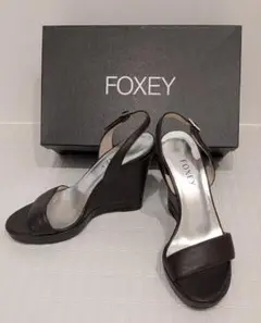 ＊FOXEY ダークブラウン ウェッジヒールサンダル　美品　サイズ35＊