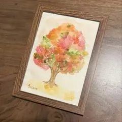 紅葉（2L版サイズ）自作の水彩画