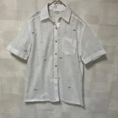 美品　LiVRAN 透かし柄　半袖　シャツ　日本製