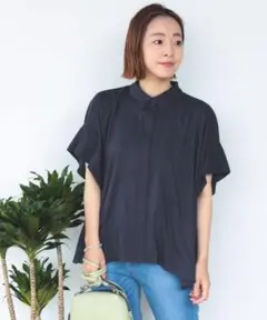 ビームスハート　ビッグシルエットボタンシャツ　ネイビー