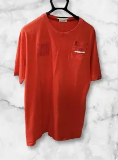 オレンジ プリント Tシャツ　barassi
