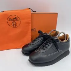 HERMES エルメス クイックスニーカー 箱付き ブラック レディース レザー