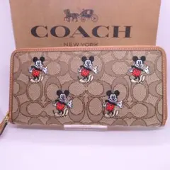COACHxDisney 長財布シグネチャージャガードミッキーマウス CN728