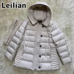 Leilian レリアン ダウンジャケット ベルト付き ホワイト 白 13 XL