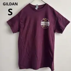 GILDAN ヘビーコットン S Tシャツ バーガンディ 半袖 バックプリント