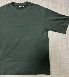 ユニクロ　エアリズムコットンオーバーサイズTシャツ（5分袖）　グリーン　XL