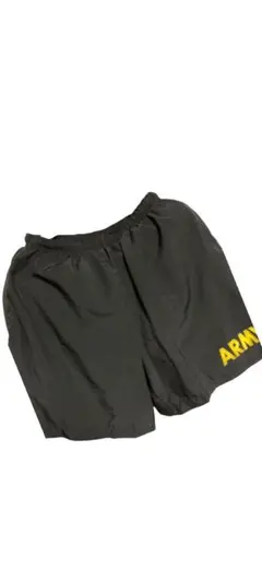 ミリタリー　トレーニング　ショーツ　 ARMY ロゴ 黒 ショートパンツ S