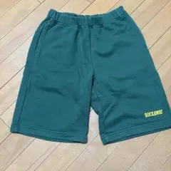 ユニクロ　UNIQLO グリーン ロゴ入り ハーフパンツ