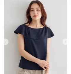 【1回着用のみ美品】ロールカラーブラウス