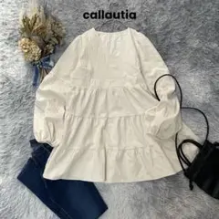 callautia カラウティア 【L】 バルーンスリーブチュニック ジャガード