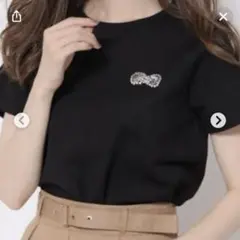 新品未使用タグ付き♡アプワイザーリッシェ♡ハローキティコラボビジュー付Tシャツ