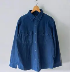ユニクロ/UNIQLO デニムジャージーオーバーシャツ　L ブルー