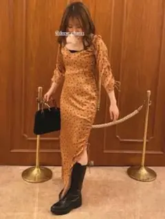 Rosarymoonロザリームーン Lipu0026Dot Shirring Dress
