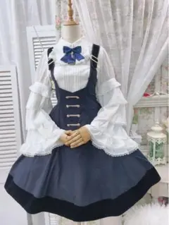 姫袖2waysブラウスxHistorical Theatreジャンスカ ネイビー