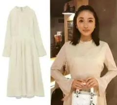 お値下げ!石原さとみ セルフォード ジャガードレースタートルワンピース 38