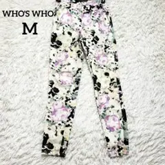 WHO'S WHO 花柄カジュアルパンツ レギンス 綿混 Mサイズ